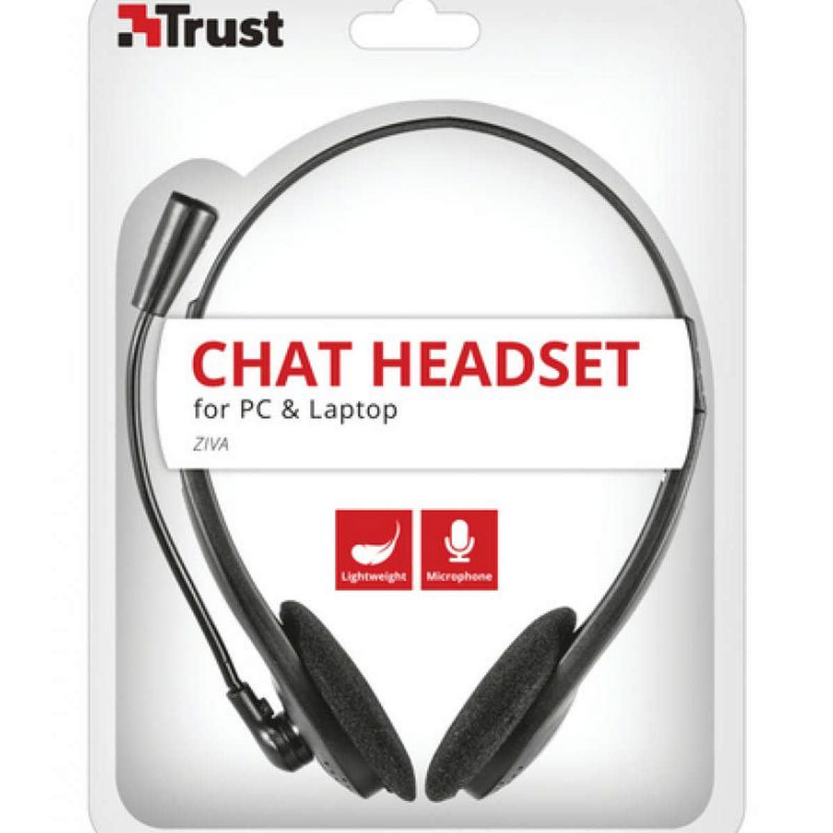 Altavoz - Trust Ziva Chat Headset Auricular Con Micrófono TRUST, Circumaurales, Negro