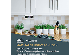 AUNA Intelligence DAB+ Küchenradio, DAB+, Weiß