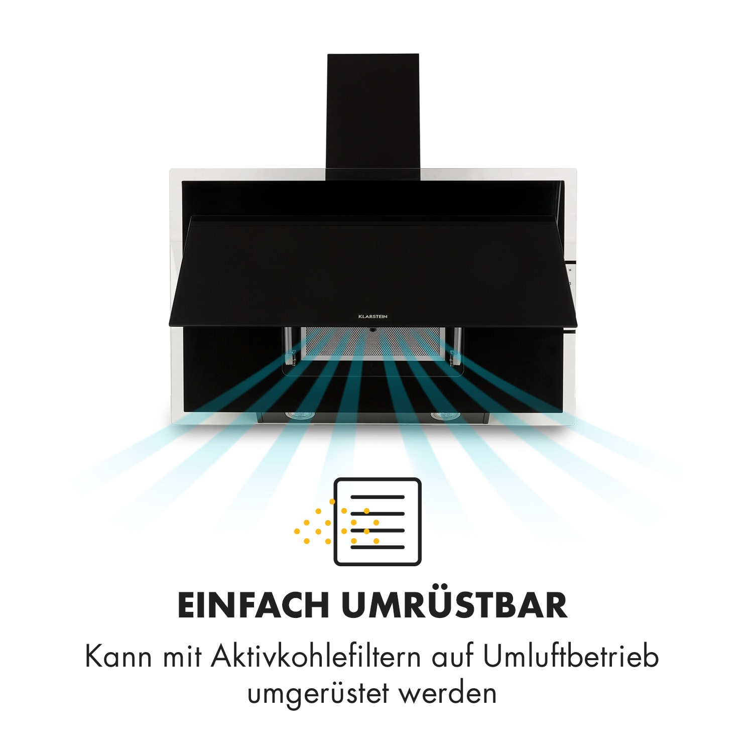 cm (90 KLARSTEIN Dunstabzugshaube 32 Mirage tief) breit, 90, cm