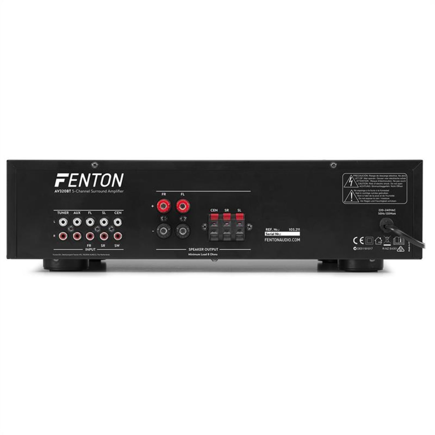 FENTON AV320BT Stereo-Verstärker (2Kanäle, 100 Schwarz) Wattpro Kanal