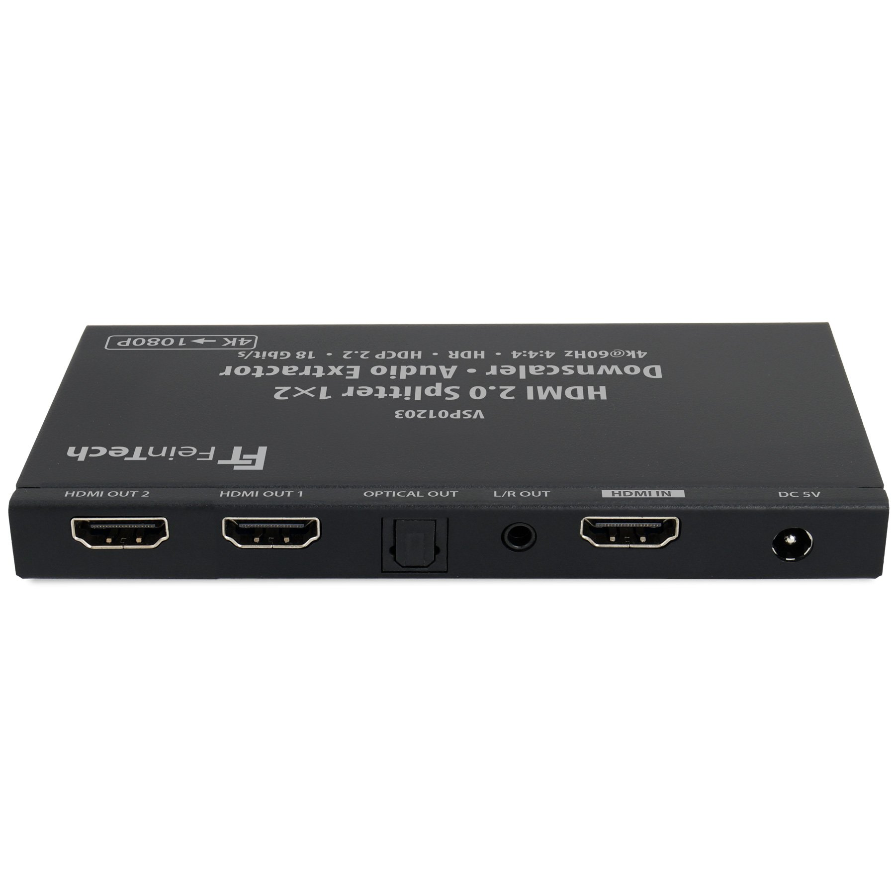 FEINTECH VSP01203 Verteiler 1x 2 mit Audio Extractor HDMI Splitter HDMI