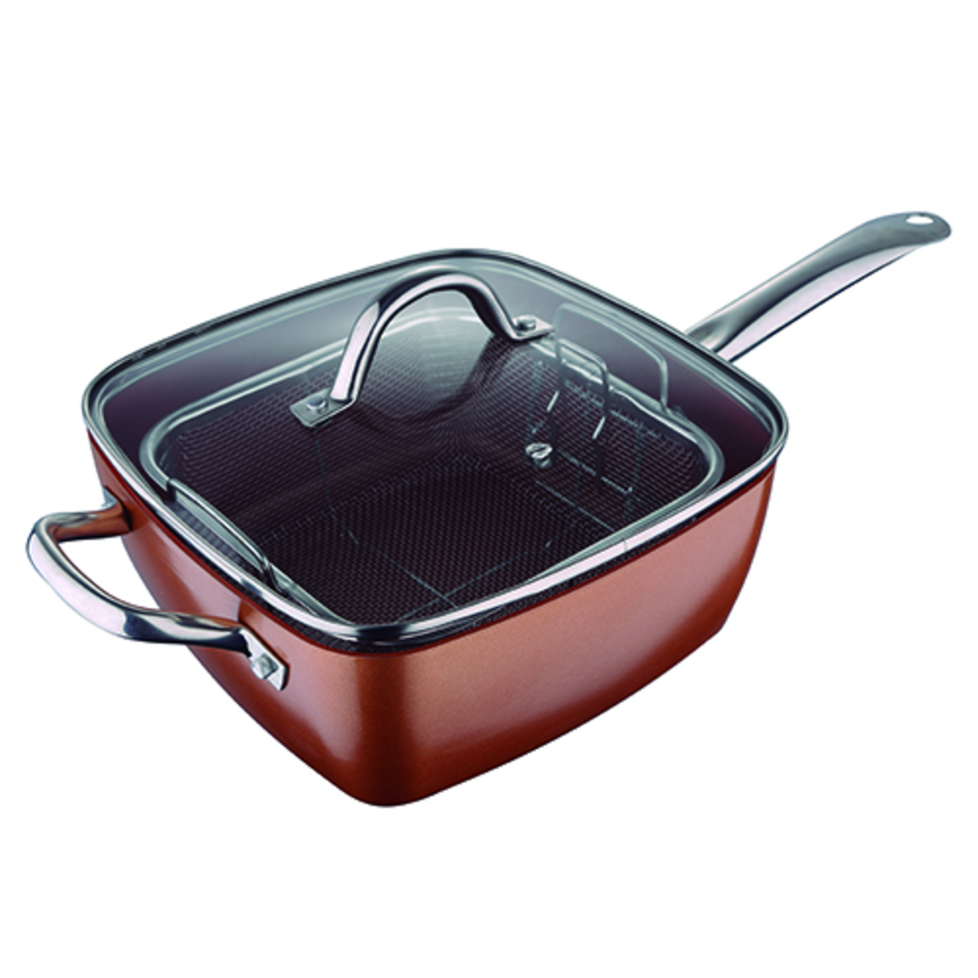 San Ignacio Sarten cuadrada 24x24x9.5cm con aluminio prensado optimum copper multicolor 24x24x9.5 sg6920