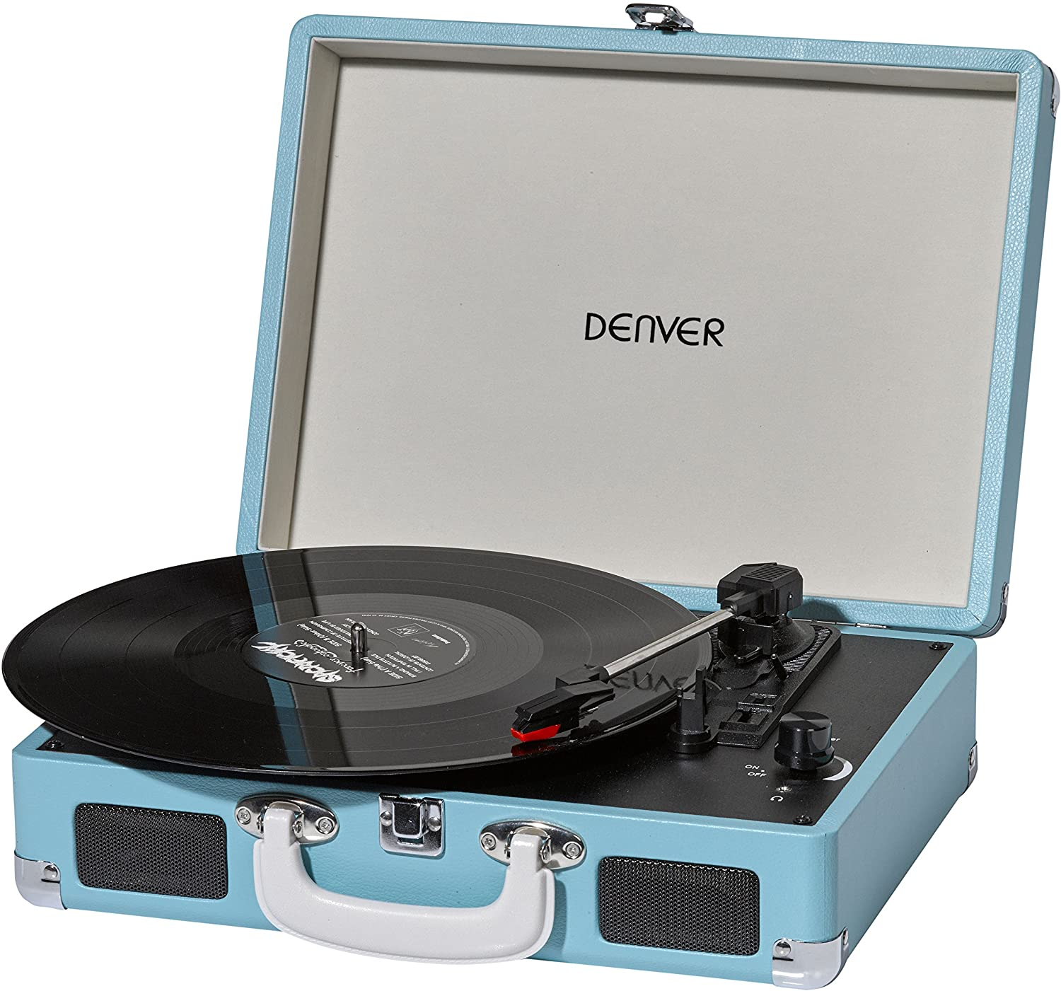 Tocadiscos - DENVER, AUX, PC LINK, JACK, Azul