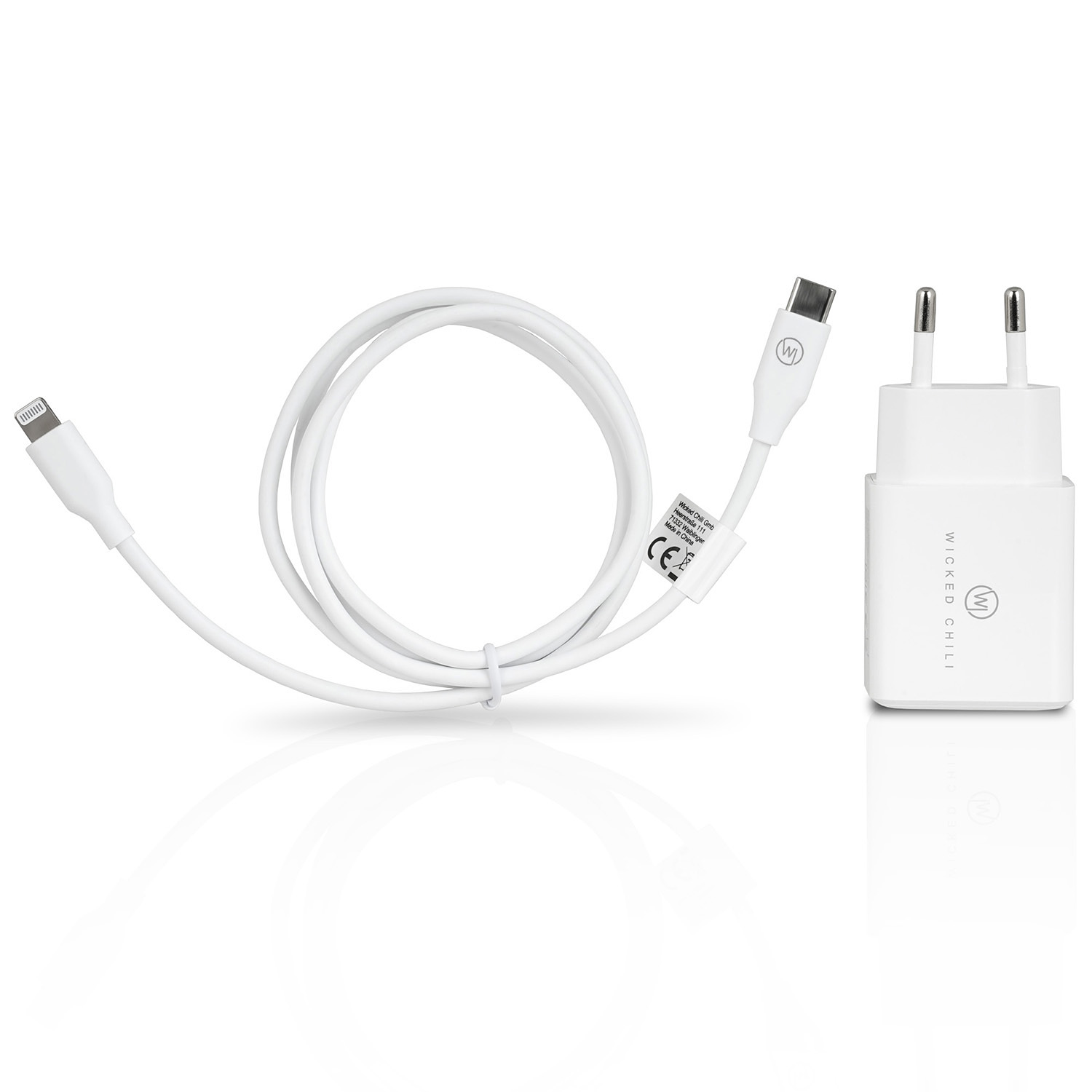 Fast Lade-Set C 11 CHILI / für 12 Netzteil / Ladekabel Lightning 20W mit 1m 14 WICKED USB iPhone 13 USB-C / Netzteil Charge auf
