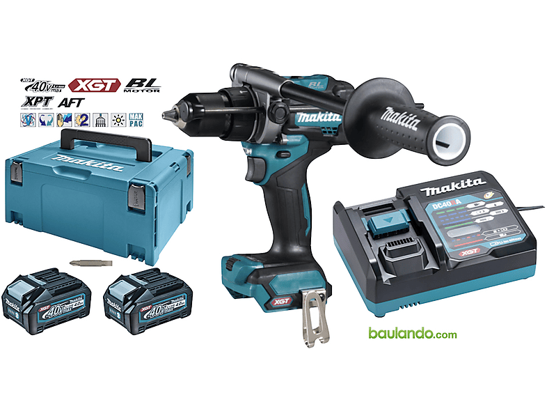 MAKITA HP001GM201 XGT 40Vmax 2x4Ah + Schlagbohrschrauber DC40RA Makpac 