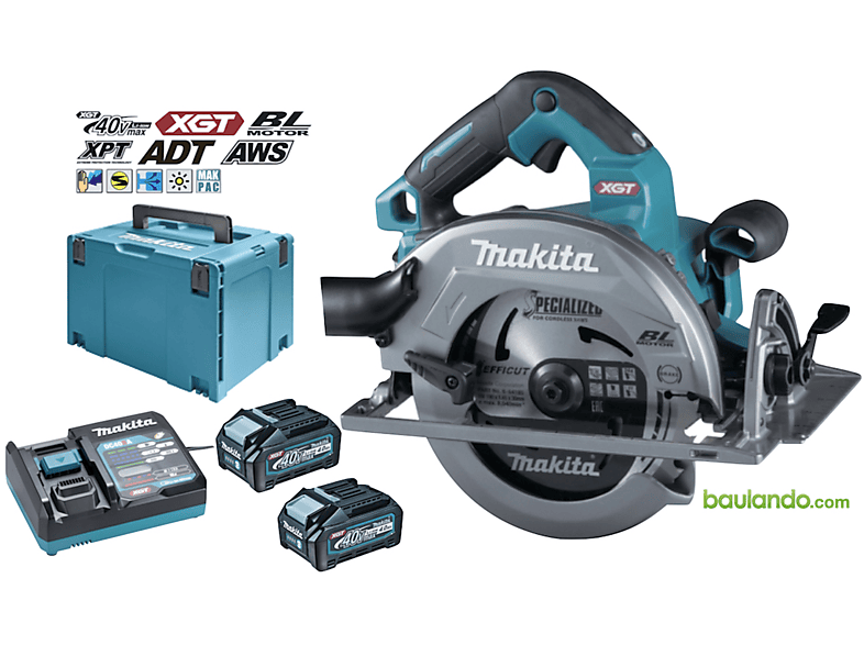 MAKITA HS003GM201 190MM XGT 40Vmax + DC40RA Akku + Handkreissäge 2x4,0Ah AWS Makpac