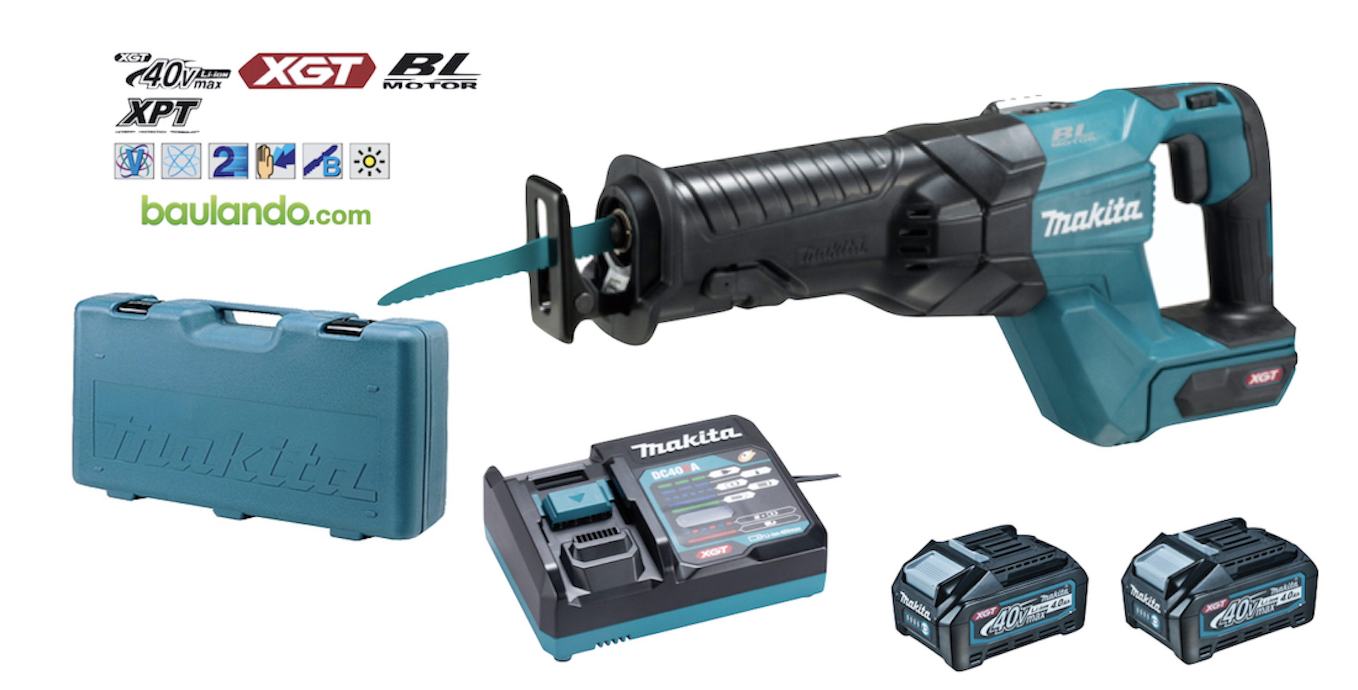 MAKITA JR001GM201 XGT 40Vmax DC40RA + Akku Makpac 2x4AH + Säbelsäge