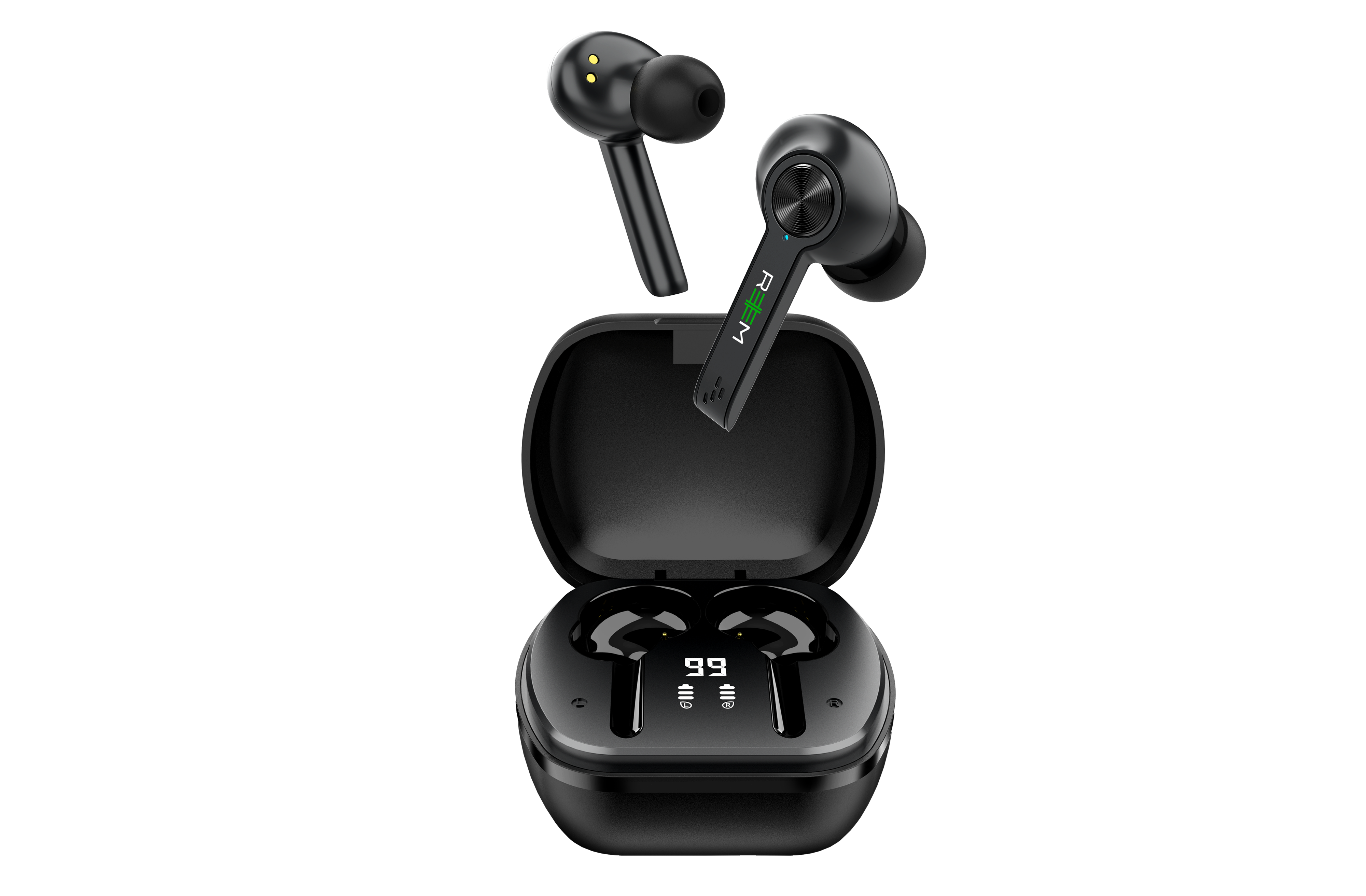 Schwarz Bluetooth Buds, In-ear Kopfhörer REEM