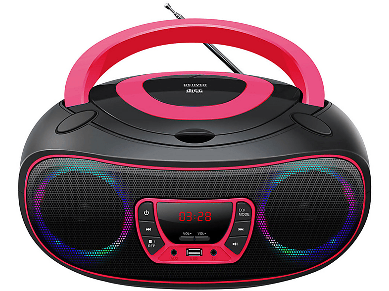 DENVER TCL212BT Tragbarer CDPlayer pinkschwarz MediaMarkt