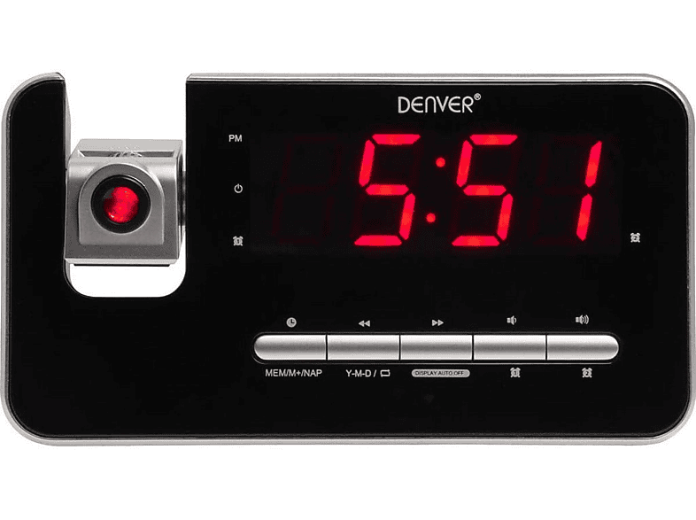 Radio Denver CRP618 Radio Despertador (Despertador, PLL Radio FM, Pantalla de 3,0 cm, Negro