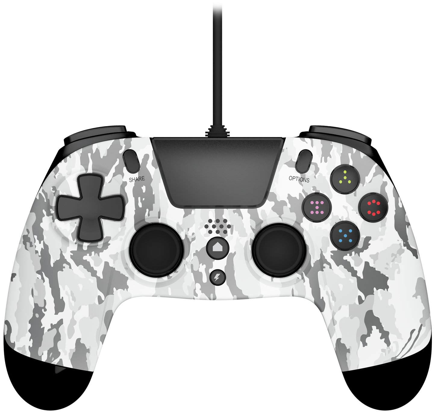 Gioteck - Mando con cable de color camo blanco VX-4 para PS4 y PC (PlayStation 4)