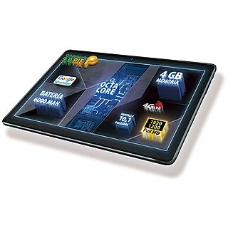 Tablet 10" Android - TALIUS TAL-ZIRCON-1016, Negro, 64 GB, 10,1 " Full-HD, 4 GB RAM, ARM Cortex-A53 Octa-Core, Android