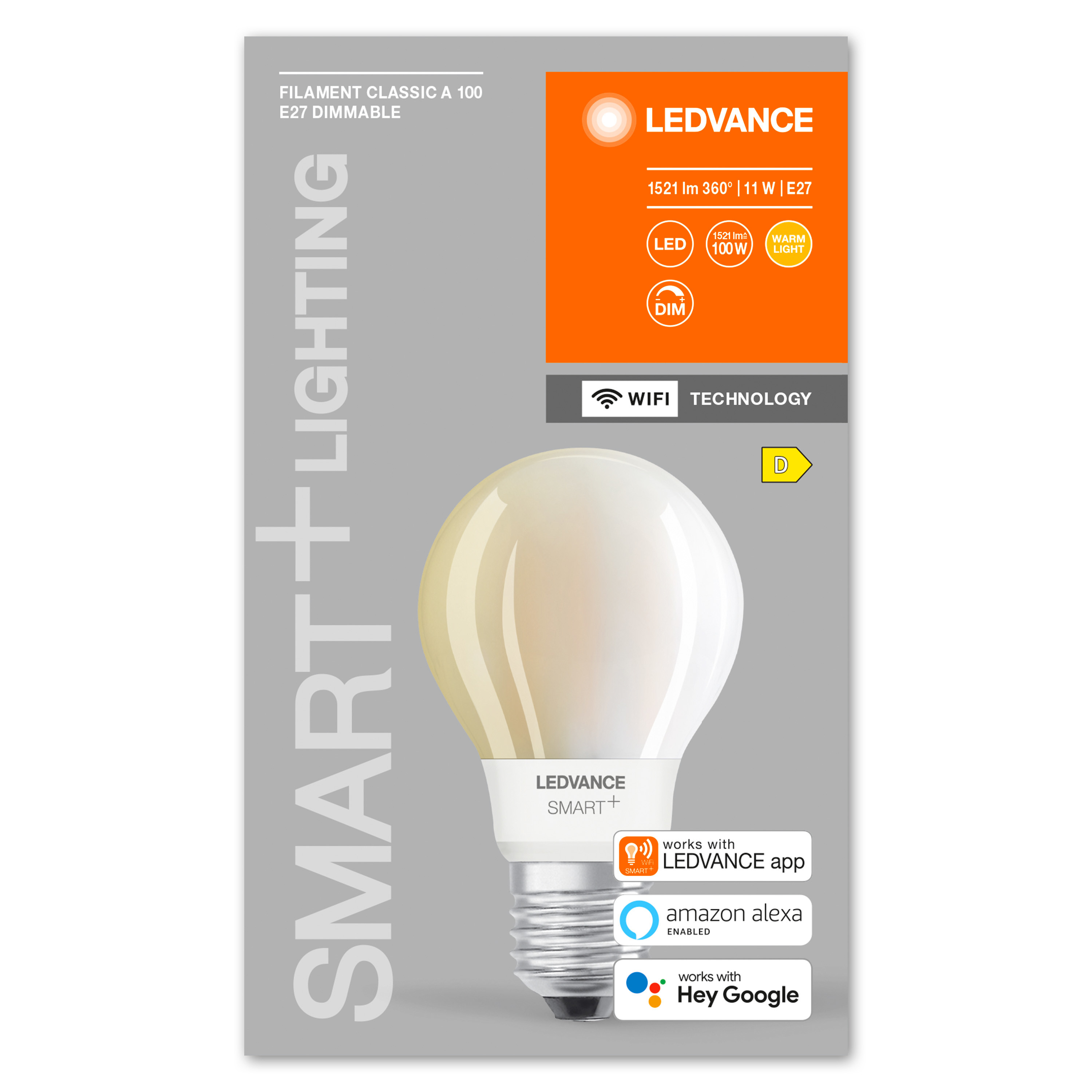 LEDVANCE SMART+ Lampe Classic Dimmable 1521 Warmweiß Lumen Filament LED