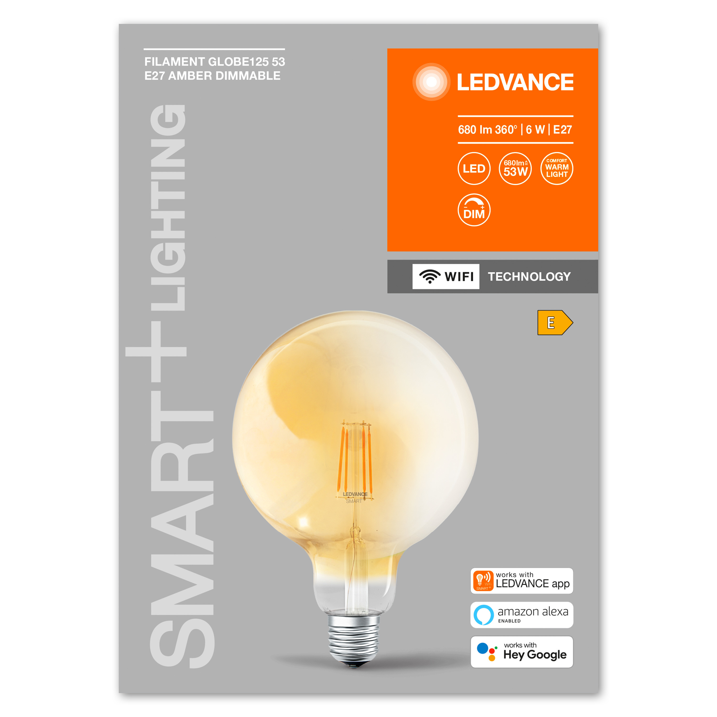 LEDVANCE Lumen Warmweiß Lampe 680 LED Filament Globe Dimmable SMART+