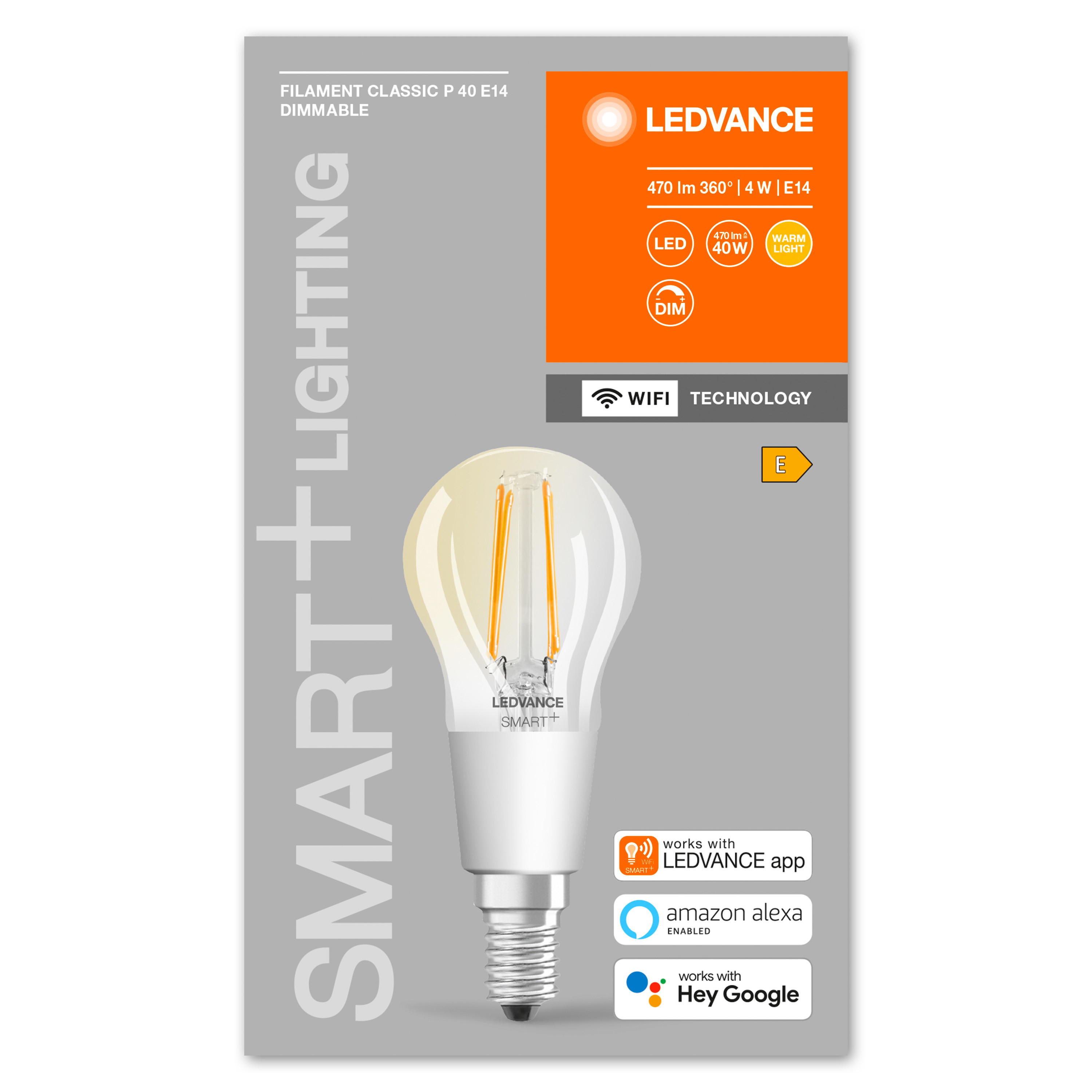 LEDVANCE SMART+ Filament Bulb 470 LED Dimmable Warmweiß Lampe E14 Lumen Mini