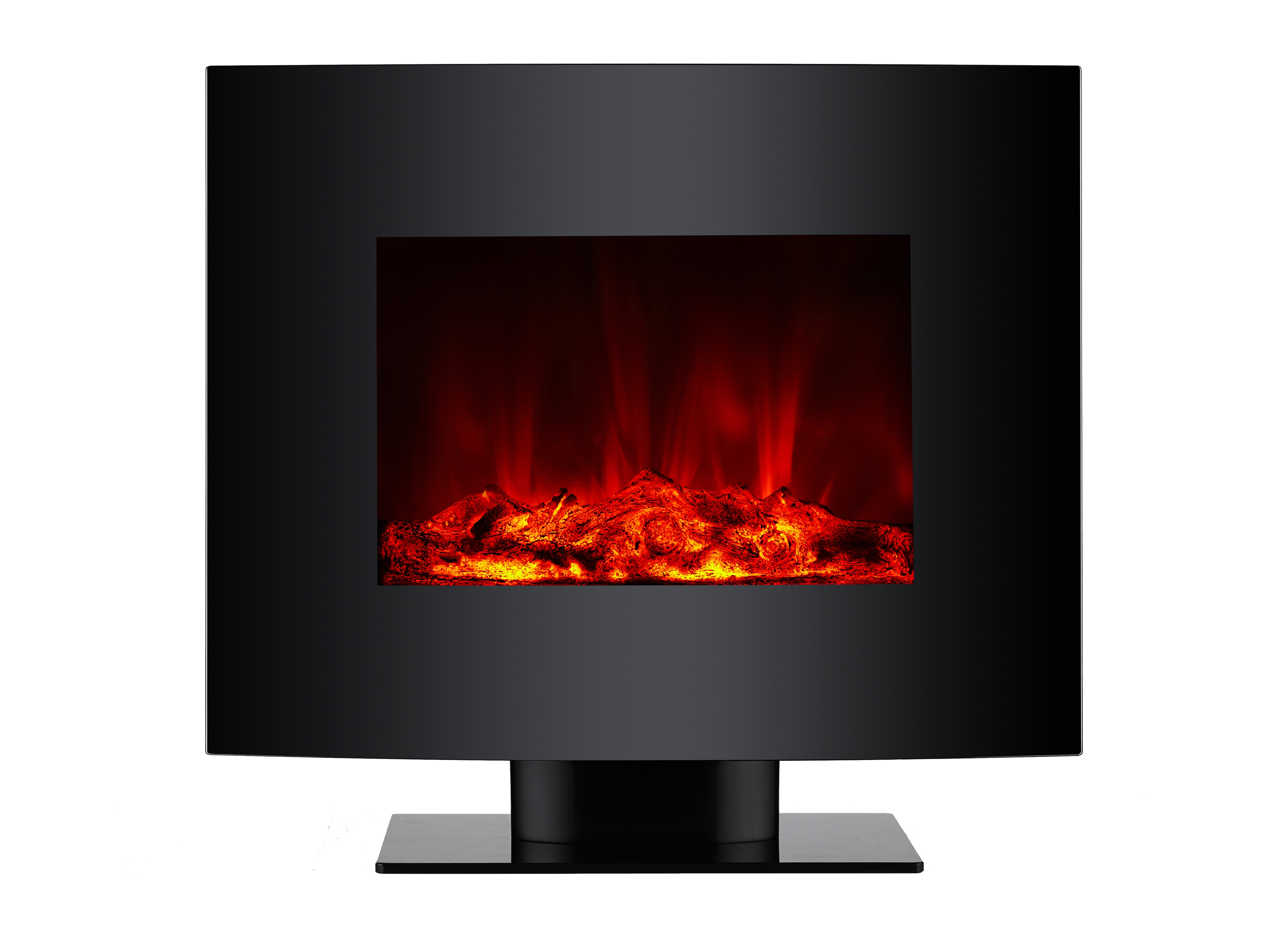 Chimenea Con Pie y frontal curvado color negro che340 purline 2kw