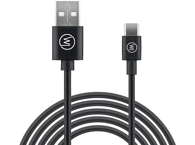 WICKED CHILI Wicked Chili 1x USB-C auf USB-A Kabel 3A Ladekabel und Datenkabel Fast Charge Schnell-Ladekabel, Ladekabel, 1 m, Schwarz