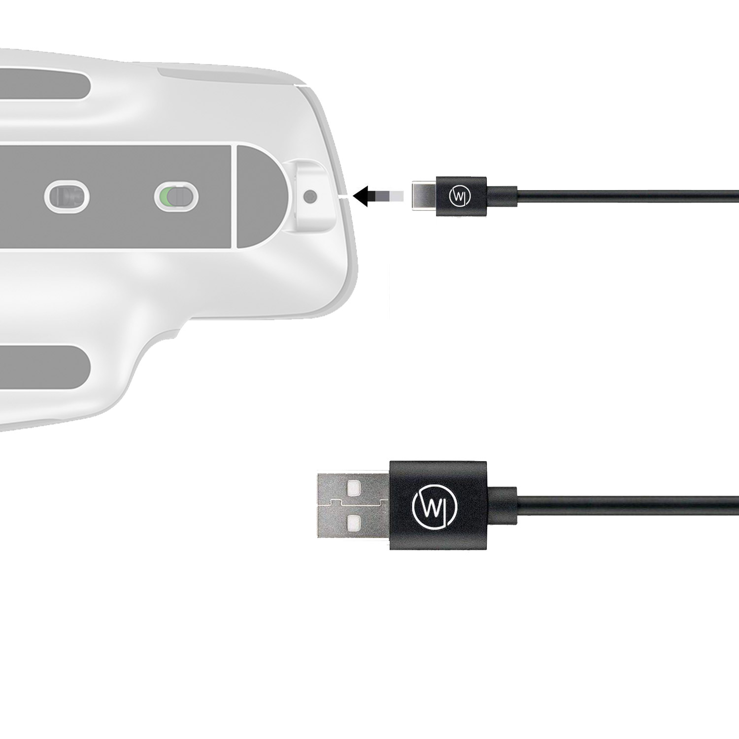 Fast 3x 15W, USB-A Charge m, CHILI Kabel, 5V), USB (3A, Schnelladekabel USB-C Black auf 1 WICKED