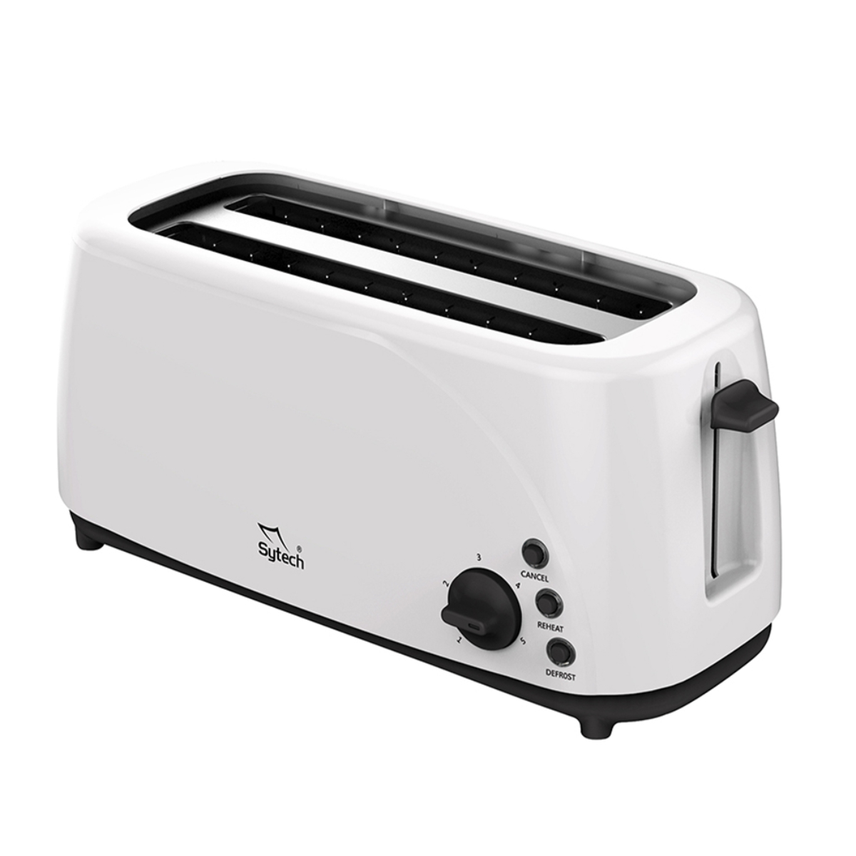 Sytech Tostadora 4 rebanadas 1400w compartimientos blanco syts44 1400 para 255mm de largo 35mm