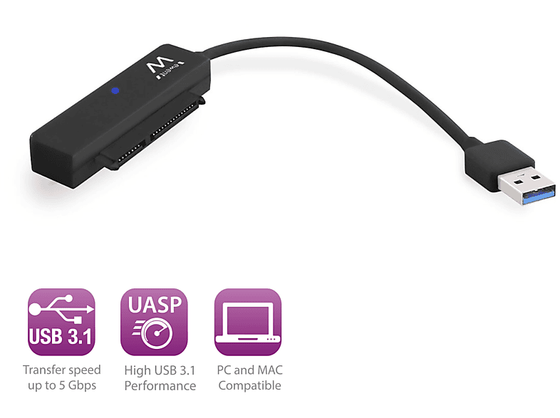 Negligencia médica Trastornado Extracción cable - Ewent adaptador SATA 2,5" A USB 3.1 EWENT, Negro | MediaMarkt
