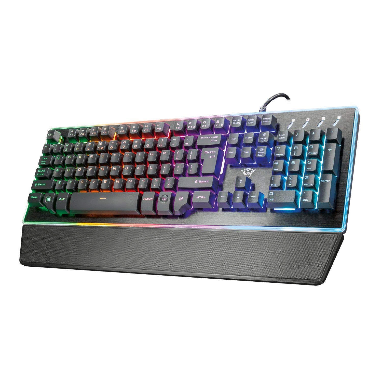 Teclado - Trust Gaming GXT 860 Thura - Teclado Gaming LED semi mecánico, color negro TRUST, Negro