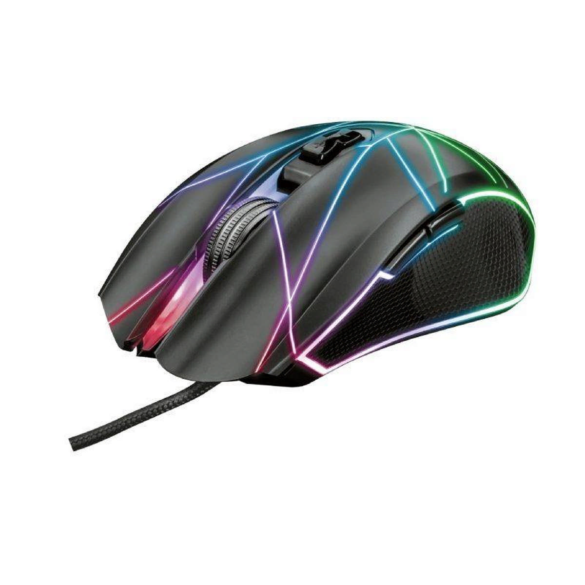 Ratón - Trust Gaming Ratón Gamer RGB LED GXT 160X Ture, Mouse Gaming, 7 Botones Programables TRUST, Wired, Negro