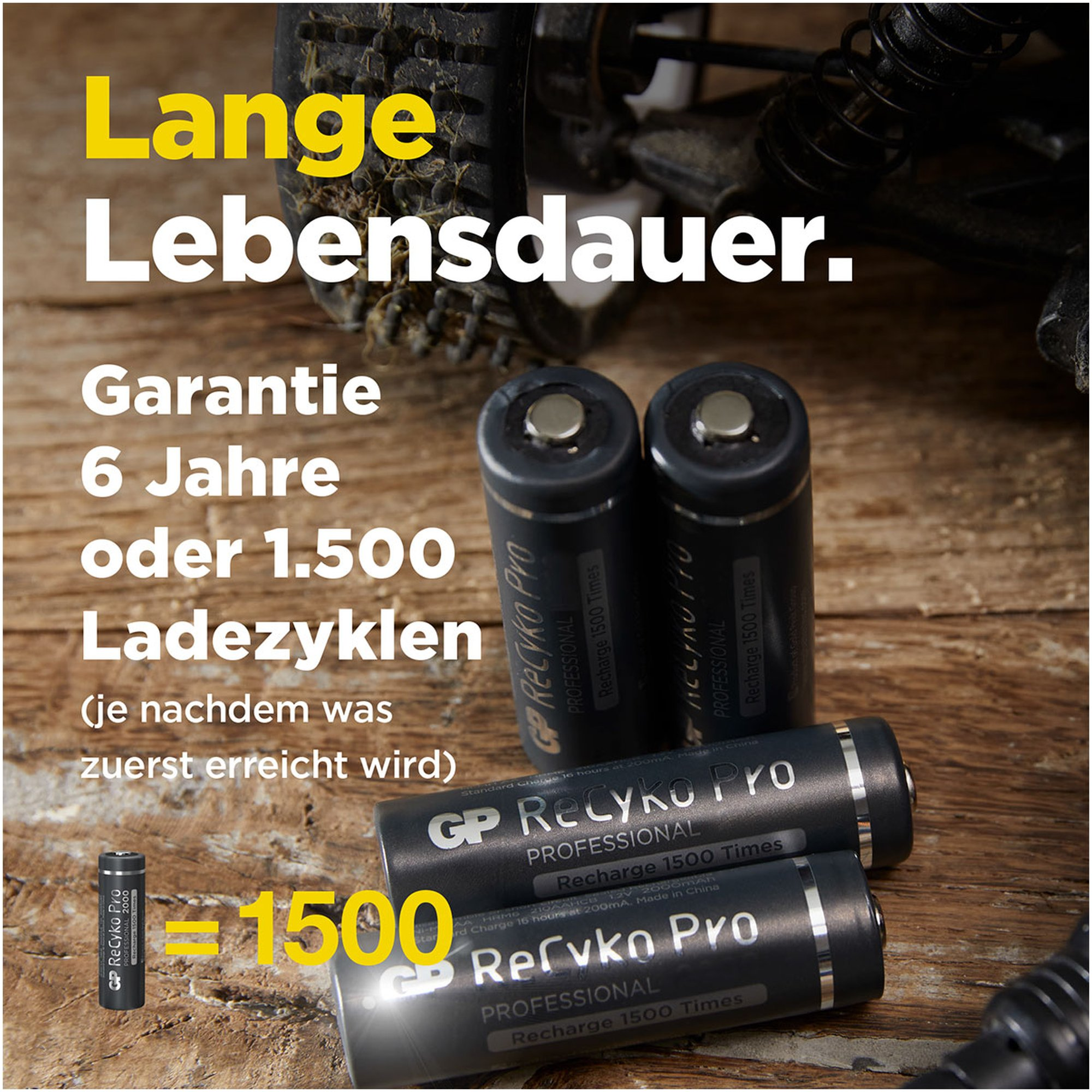 Batteries and text about their longevity and recharge cycles.