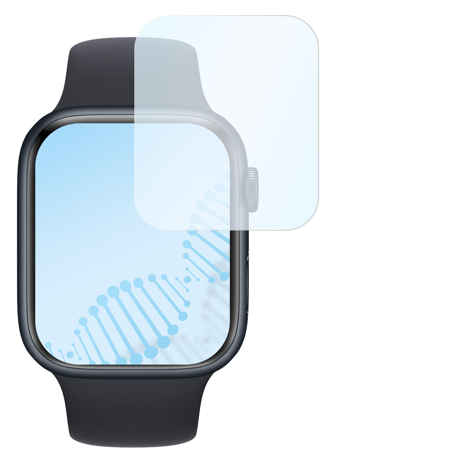 8 Displayschutz(für mm)) Hybridglasfolie | antibakterielle flexible Watch Series (45 Series (45mm) Apple SLABO Watch 7
