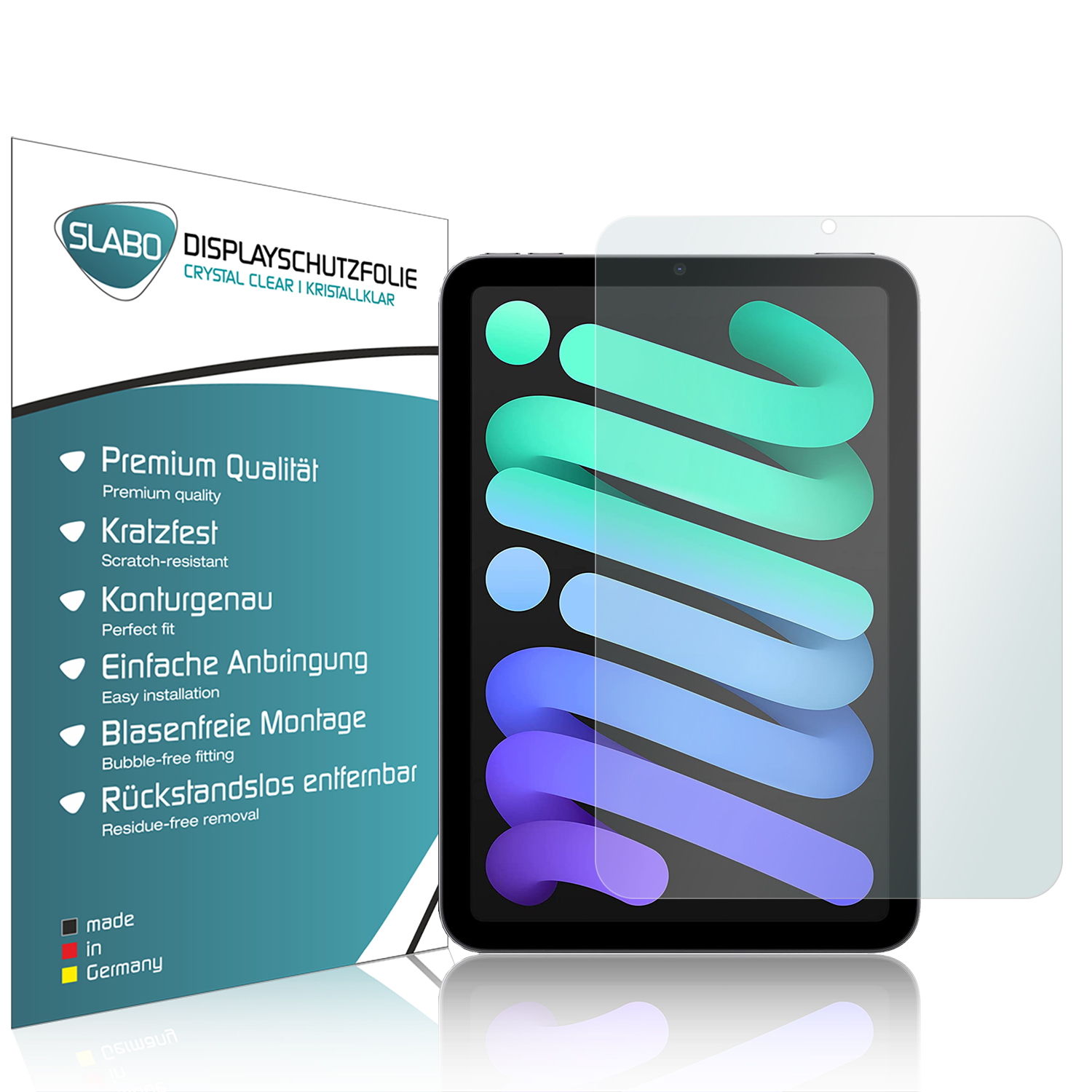 Cellular)) SLABO Apple iPad Clear | + 2021) (Wi-Fi Displayschutzfolie Crystal Displayschutz(für Mini 2x Generation (6. 8.3