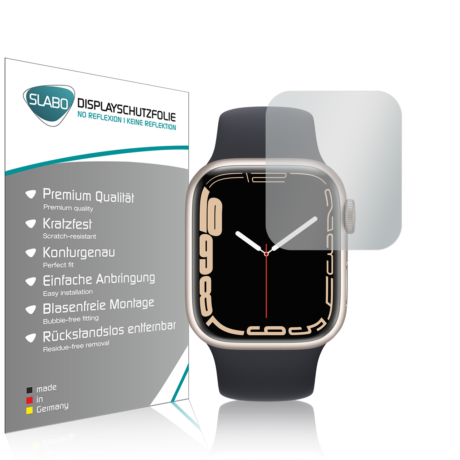 SLABO 4x Displayschutz(für Watch | Watch Series No (41 (41mm) Series Displayschutzfolie 8 7 Apple Reflexion mm))