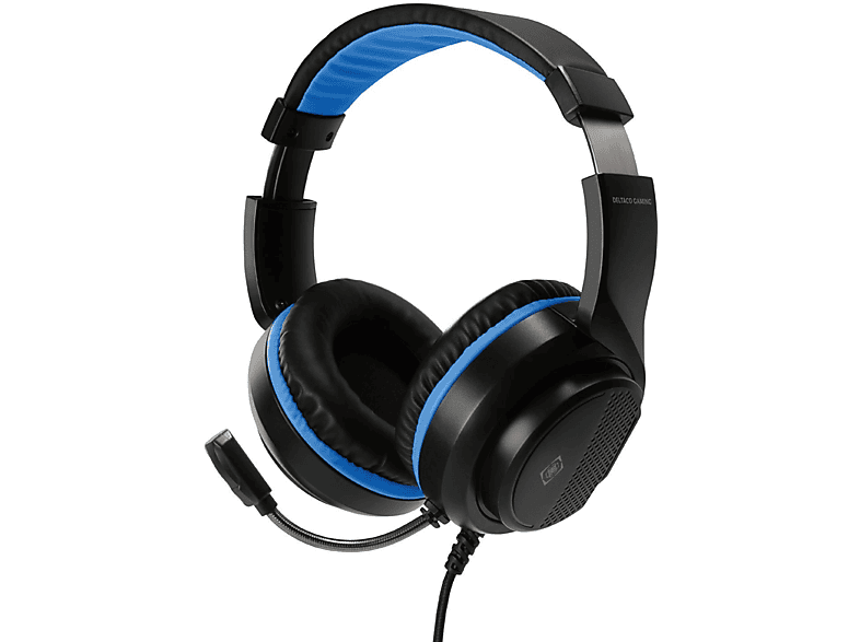 PS5, Stereo Headset für GAMING Gaming DELTACO Headset schwarz On-ear