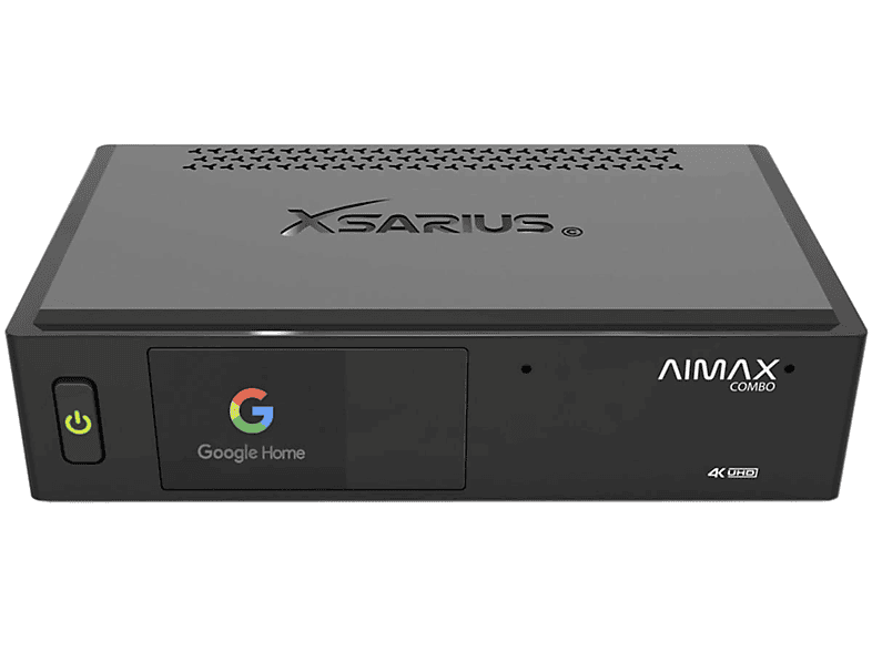 XSARIUS AIMAX COMBO 4K DVB-S2X Sat & DVB-C Hybrid IP-Receiver (Android 8.0, AI, Dual-WiFi, MicroSD) Sat Kabel 4K UHD Mediaplayer (PVR-Funktion, Schwarz)