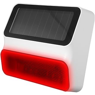Sirena solar para sistema de alarma Nivian  - Sirena solar para exterior con batería compatible con Alarma Nivian NIVIAN, Blanco