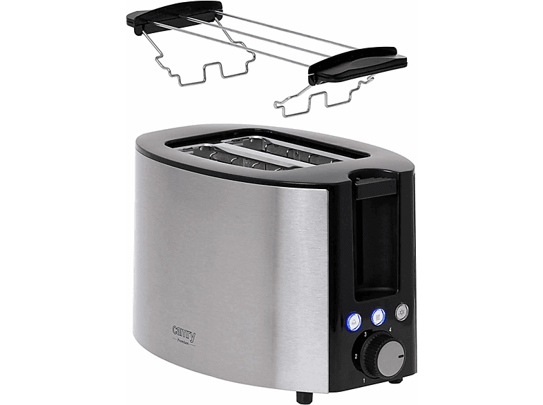 Silber 2) CAMRY Toaster Schlitze: Brötchen-Aufsatz (850 Watt, CR3215 mit