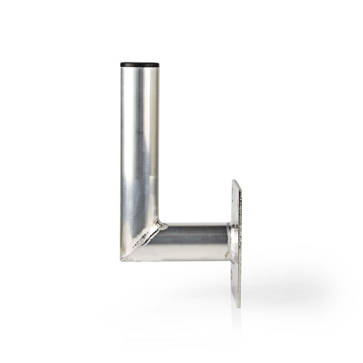 Silberne Metallhalterung mit schwarzem Oberteil.