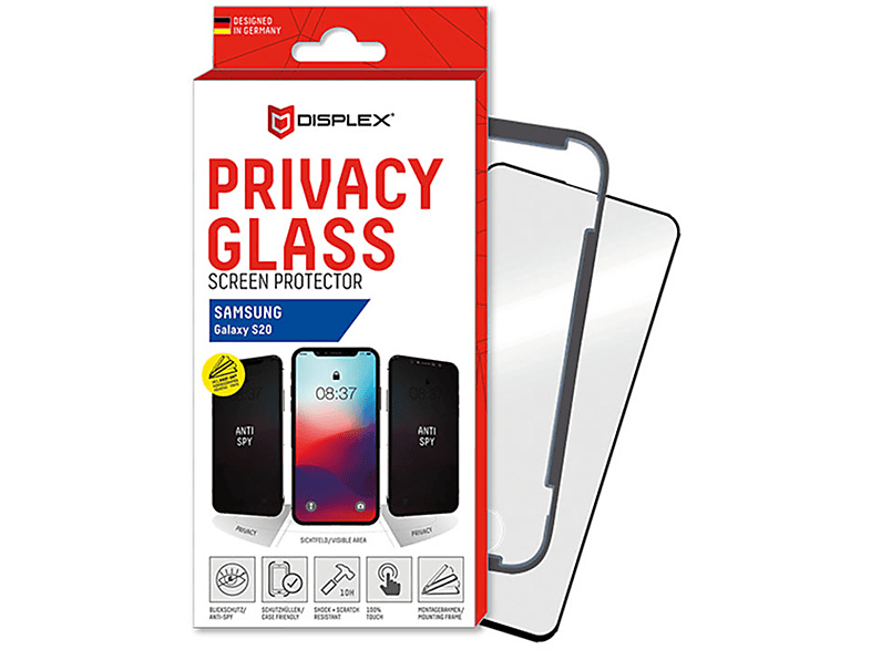 Privacy S20 DISPLEX 3D Samsung Samsung Galaxy S20) Displayschutz(für Samsung Glass