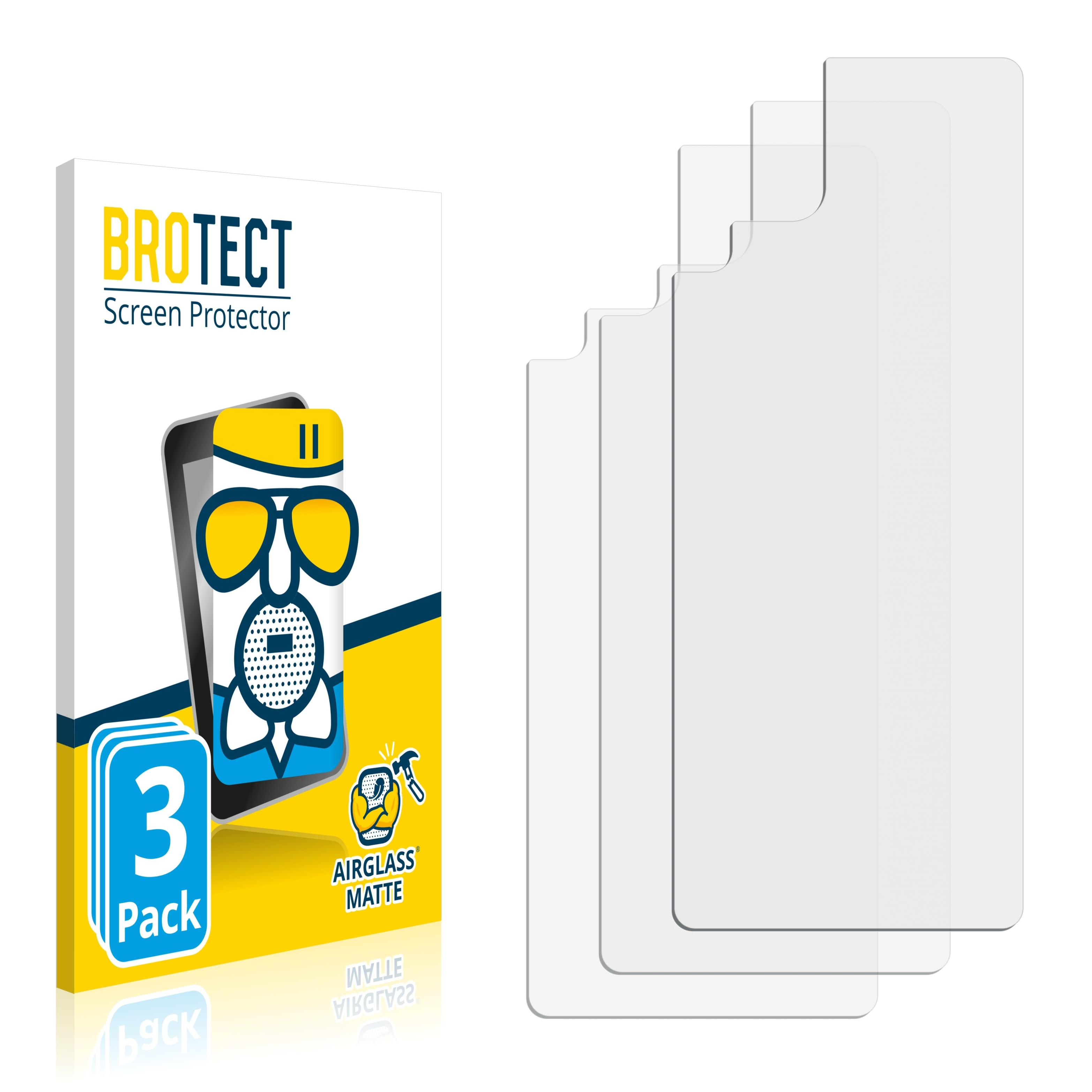 BROTECT 3x Airglass 4G Galaxy matte Schutzfolie(für Samsung (Rückseite)) A22