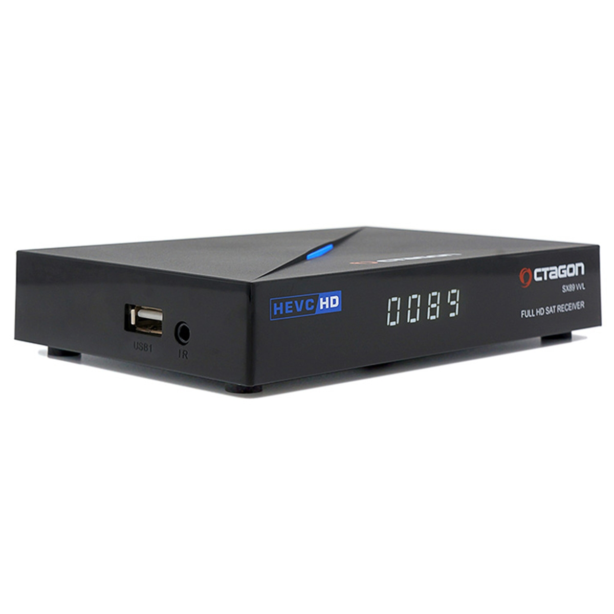Tuner Receiver Receiver SX89 Sat Linux Full LAN IP WiFi DVB-S2 H.265 (Schwarz) HD OCTAGON HDMI IP Sat WL