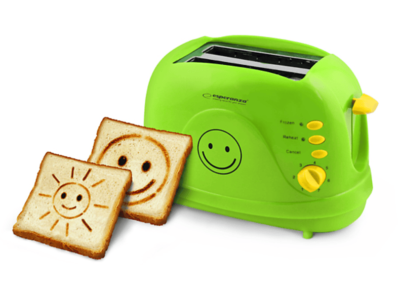 SMILEY Toaster (750 Schlitze: 2) Watt, grün ESPERANZA