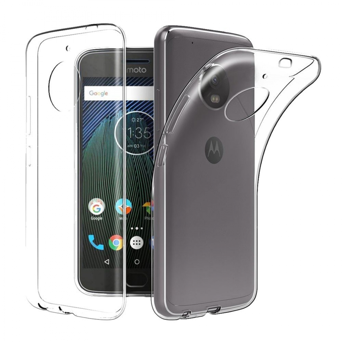 E4, CA4, CASEONLINE Transparent Backcover, Moto Motorola,