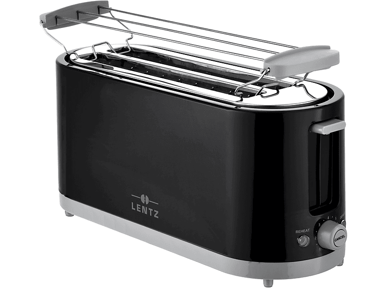 LENTZ T-74274 1xlangschlitz-Toaster Schwarz (1200 Watt, Schlitze: 2)
