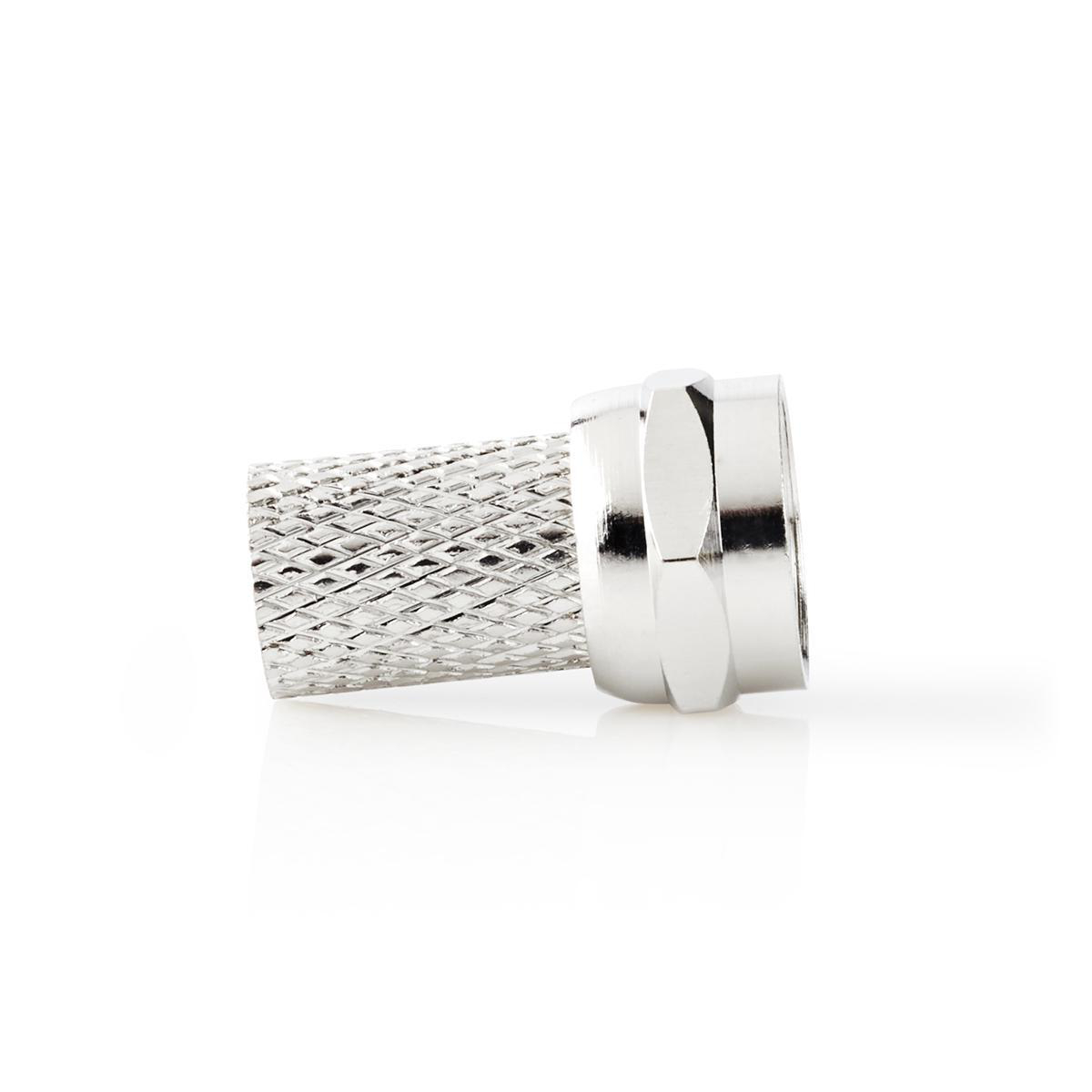 Zilveren connector, geïsoleerd op wit, productfoto.