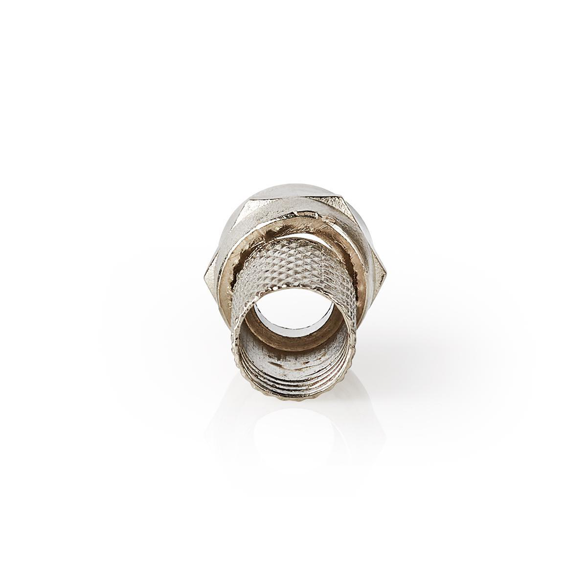 Zilveren F-connector.