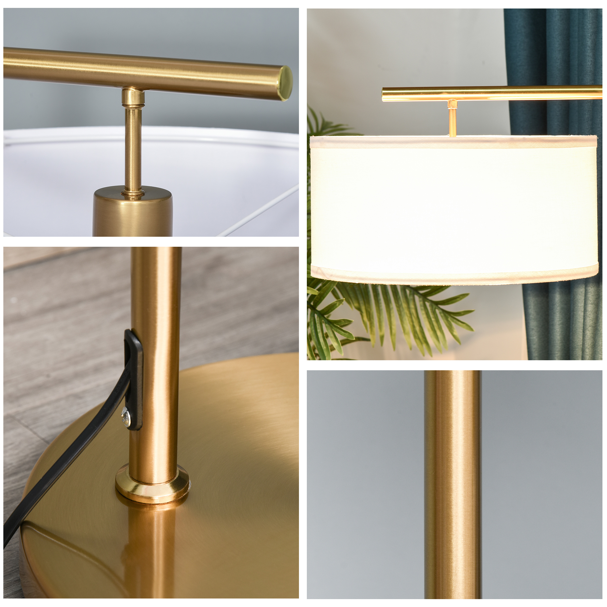 Lámpara de pie  - B31-254 HOMCOM, Oro