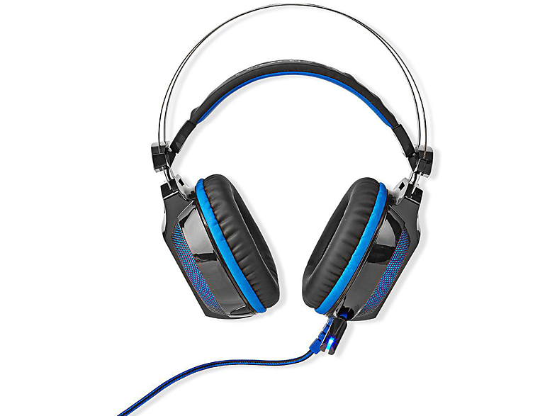 NEDIS 500BK, On-ear Gaming-Headset blau / schwarz