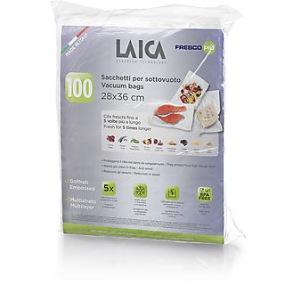 Bolsas de envasado - LAICA 100 bolsas para envasar al vacío 28 x 36 cm. LACIA VT3512,  Libres de BPA