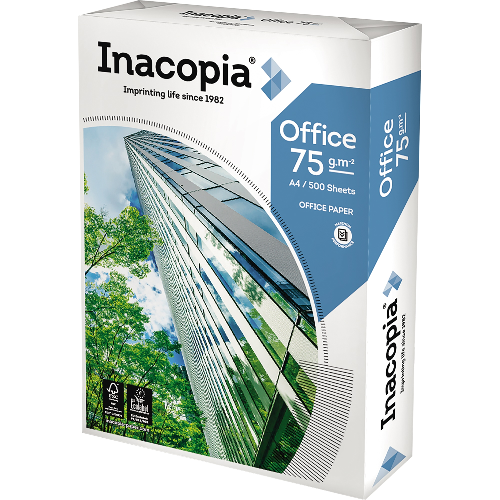 INACOPIA Kopierpapier Office 020807511001 gel. A4 Packung Bl./Pack. ws 500 Kopierpapier A4 2fach 1