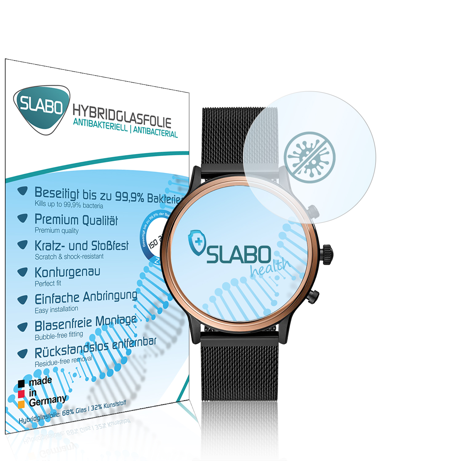 flexible Gen antibakterielle 5) SLABO Displayschutz(für Hybridglasfolie Fossil