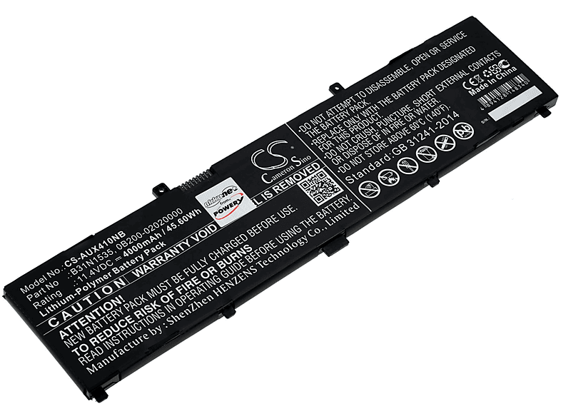 Volt, POWERY 11.4 für Li-Polymer 4000mAh B31N1535 Akku Typ Akku, Asus