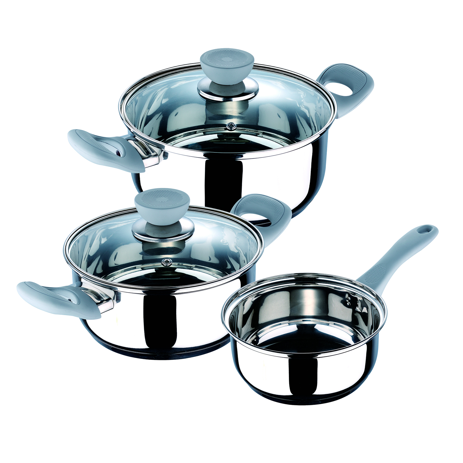 San Ignacio Bateria de cocina 5 piezas acero inoxidable en color gris alexia set 5pc